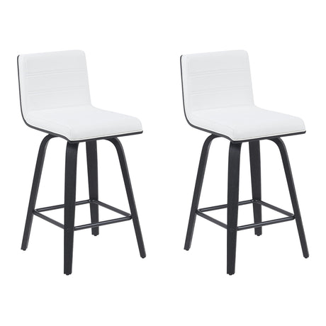 Vienna - Modern Counter Height Swivel Bar Stool - Black Brushed Wood Frame