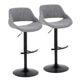 Fabrizzi - Adjustable Barstool With Rounded T Footrest (Set of 2) - Black Metal