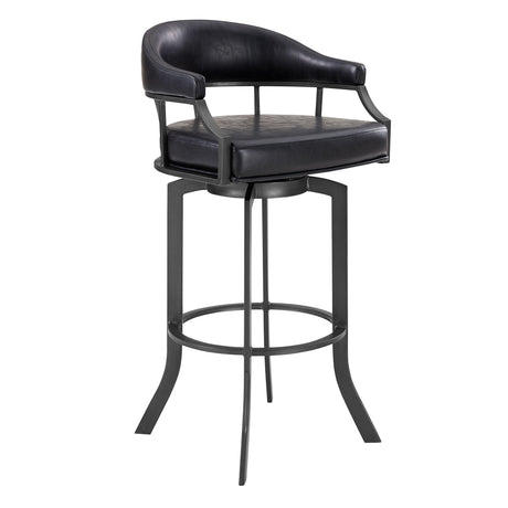 Pharaoh - Swivel Faux Leather Bar Stool - Mineral Finish