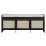 Entryway Shoe Bench With Drawers & Button Tufted Cushion