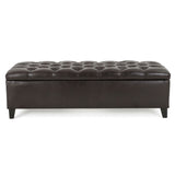 Nebulous - Upholstered Ottoman With Storage And Diamond Tufted Seat - Brown