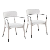 Savannah - Chair (Set of 2) - Gray Brushed Wood, Light Gray Fabric, Black Metal