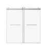 Frameless Double Sliding Soft-Close Shower Door, 3 / 8" (10Mm) Thick SGCC Tempered Glass Door, Matte