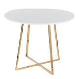 Cosmo - Dining Table - Gold Metal And White