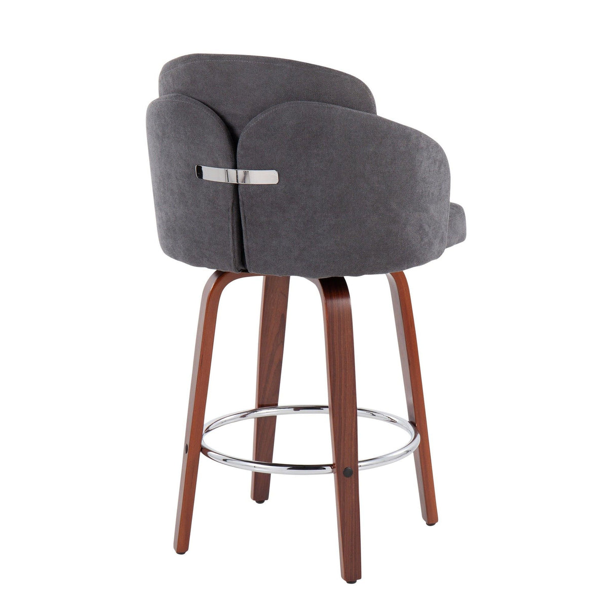 Dahlia - Contemporary Counter Stool (Set of 2) - Walnut Wood