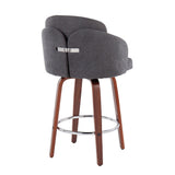 Dahlia - Contemporary Counter Stool (Set of 2) - Walnut Wood