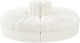 Rummi - Round Velvet Performance Fabric Upholstered 4 Piece Modular Sofa