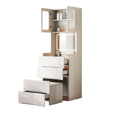3 In 1 Vanity Table With LED Mirror & Storage Stool For Bedroom