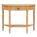 Half Moon Console Table With Drawer & Shelf