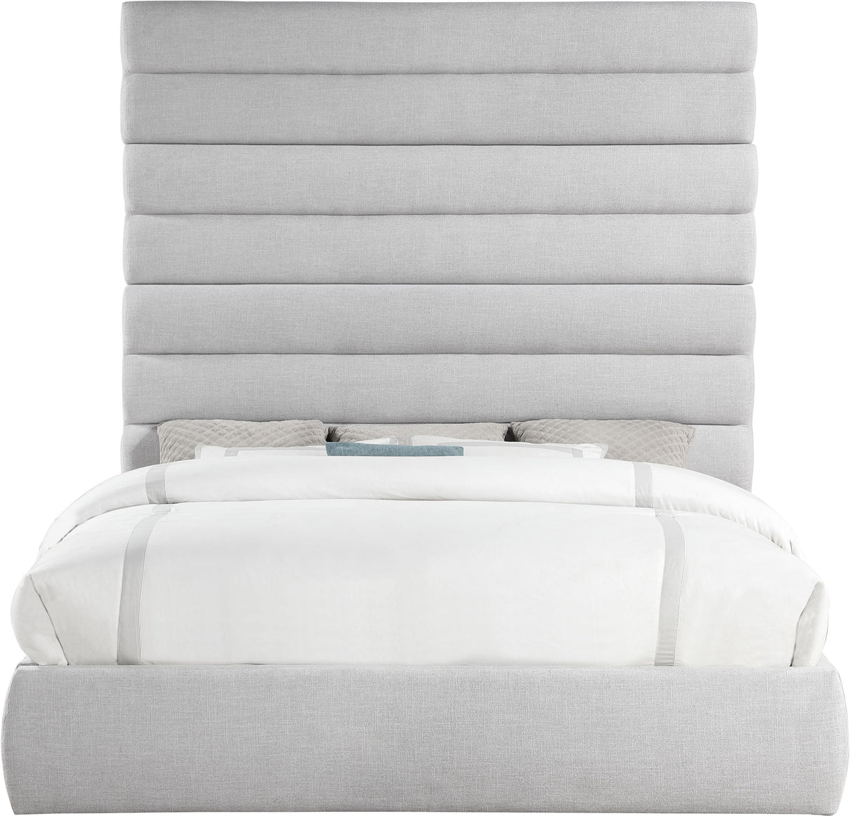 Adam - Linen Fabric Bed With 89" Headboard