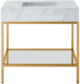 Marmo - Engineered Marble Bathroom Vanity With Gold Base