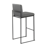 Fuji - High Back Barstool - Black Steel Legs