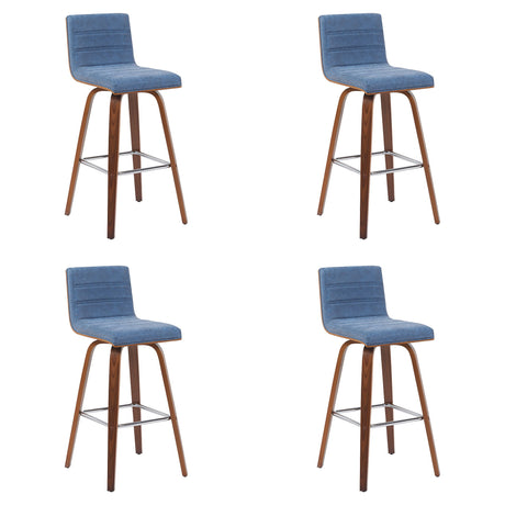 Vienna - Modern Swivel Bar Height Stool - Walnut Finished Wood Frame