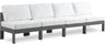 Nizuc - Outdoor Patio 4 Seat Armless Modular Sofa With Gray Frame