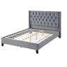 Modern Diamond Tufted Headboard Bed With Nailhead Trim