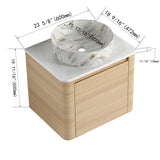 Mounted Bathroom Vanity & Art Sink, Soft Close Door