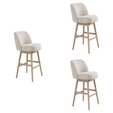 Sadie - Solid Wood Upholstered 30" Bar Height Swivel Barstool