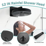 Concealed Shower System 2 Function Set With Control Valve - Matte Black