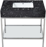 Marmo - Engineered Marble Bathroom Vanity With Chrome Base