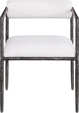 Axis - Linen Textured Cream Fabric Upholstered Dining Chair (Set of 2)