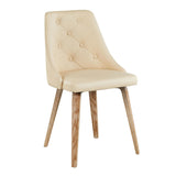 Giovanni - Chair (Set of 2) - Whitewashed Wood, Cream Faux Leather