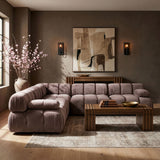 Orin - Velvet Fabric 5 Piece Modular Sectional