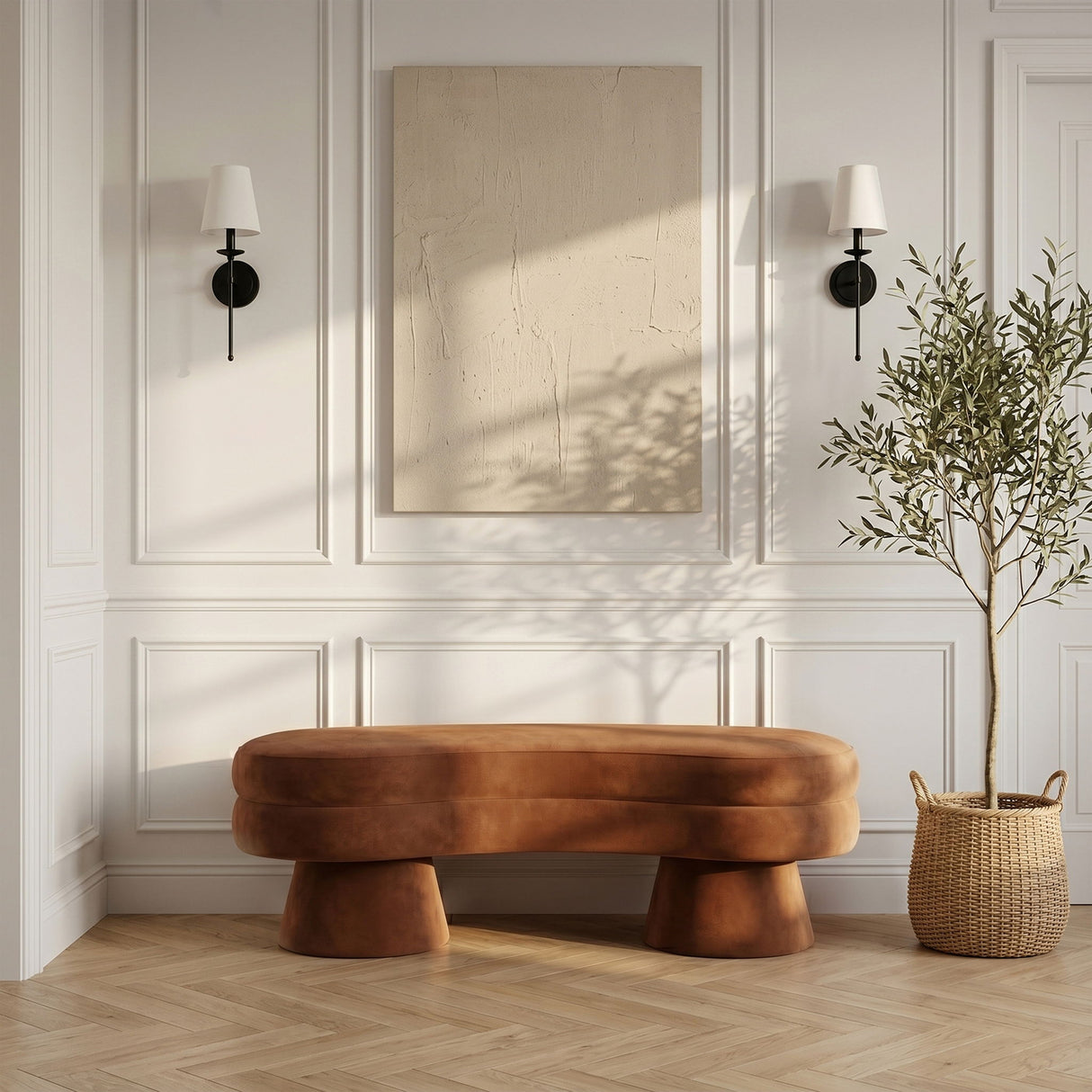 Zenna - Velvet Bench - Cognac
