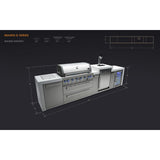 Mont Alpi Deluxe Series 12 Ft Propane Outdoor Kitchen Island w/ Side Burner, Fridge, & Kegerator - MAi805-DKEGFC