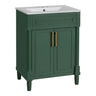 Bathroom Vanity With Integrated Sink, 2 Door Cabinet, Single Sink For Small To Medium Bathrooms