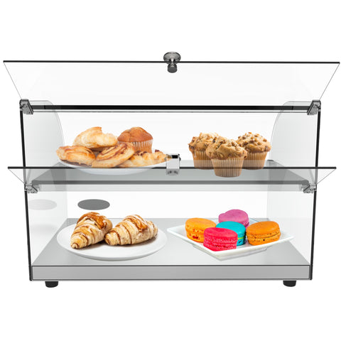22 in. Commercial Countertop Bakery Display Case with Front Curved Glass and Rear Door, 1.5 cu. ft. DC-2C.