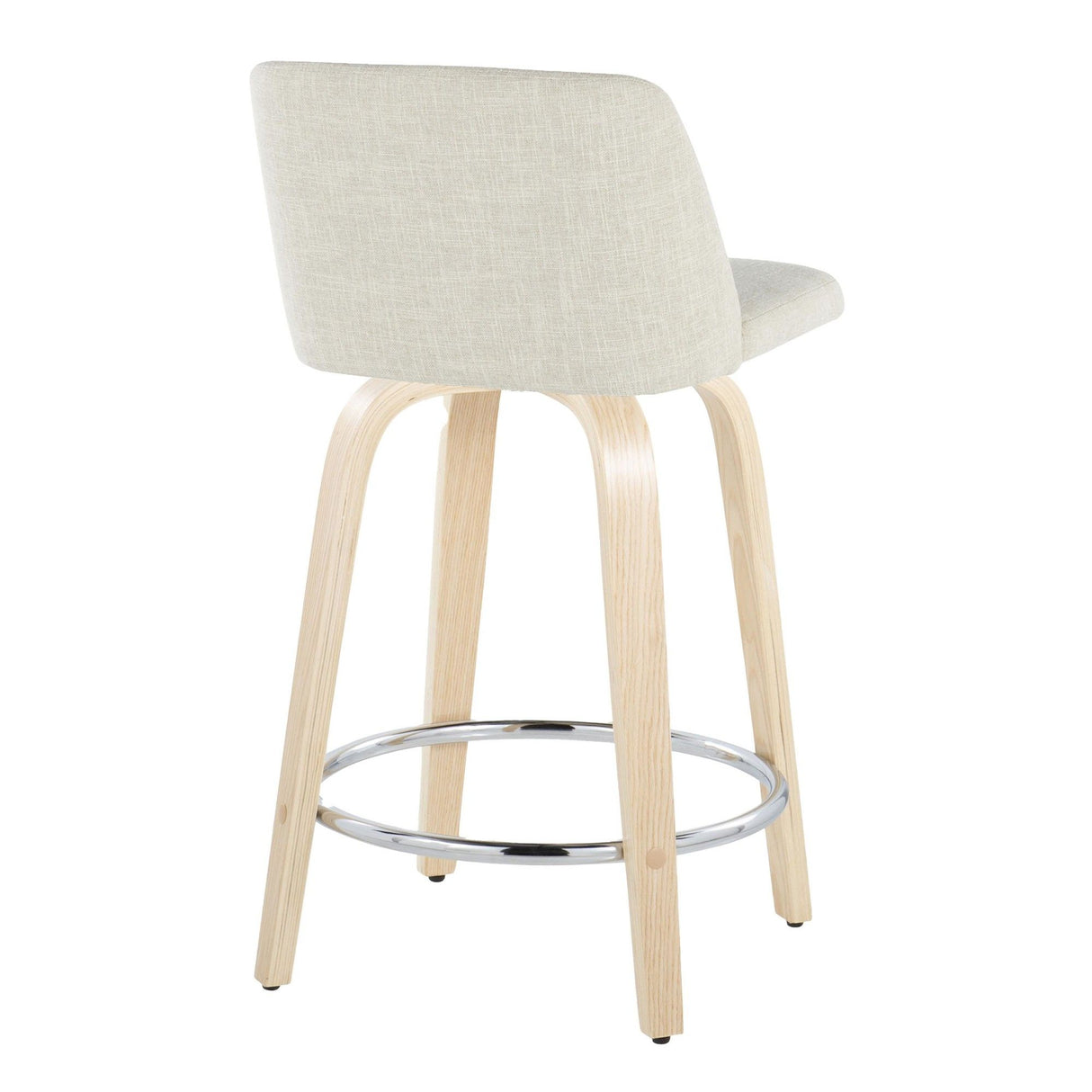 Tintori - Fixed-Height Swivel Counter Stool With Natural Wood Frame (Set of 2)