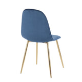Pebble - Contemporary Chair (Set of 2) - Gold Steel, Velvet