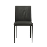 Meriam - Full Back Top Grain Leather Upholstered Metal Dining Chairs (Set of 2)