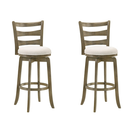 Melindra - Modern Farmhouse Swivel Wood Bar Height Kitchen Bar Stool