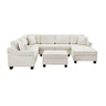 Contemporary U - Shaped Sectional Sofa With Movable Storage Ottoman