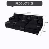 Modern Comfy Deep Seat Modular Sectional Sofa Cloud Couch With Ottoman