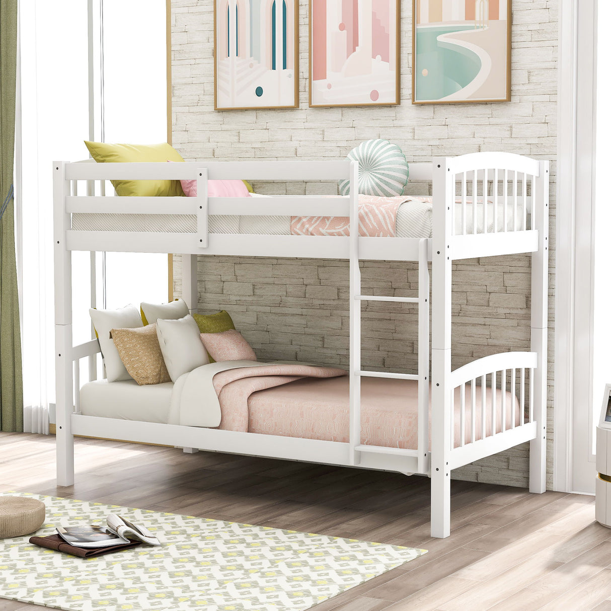 Solid Construction Bunk Bed With Ladder