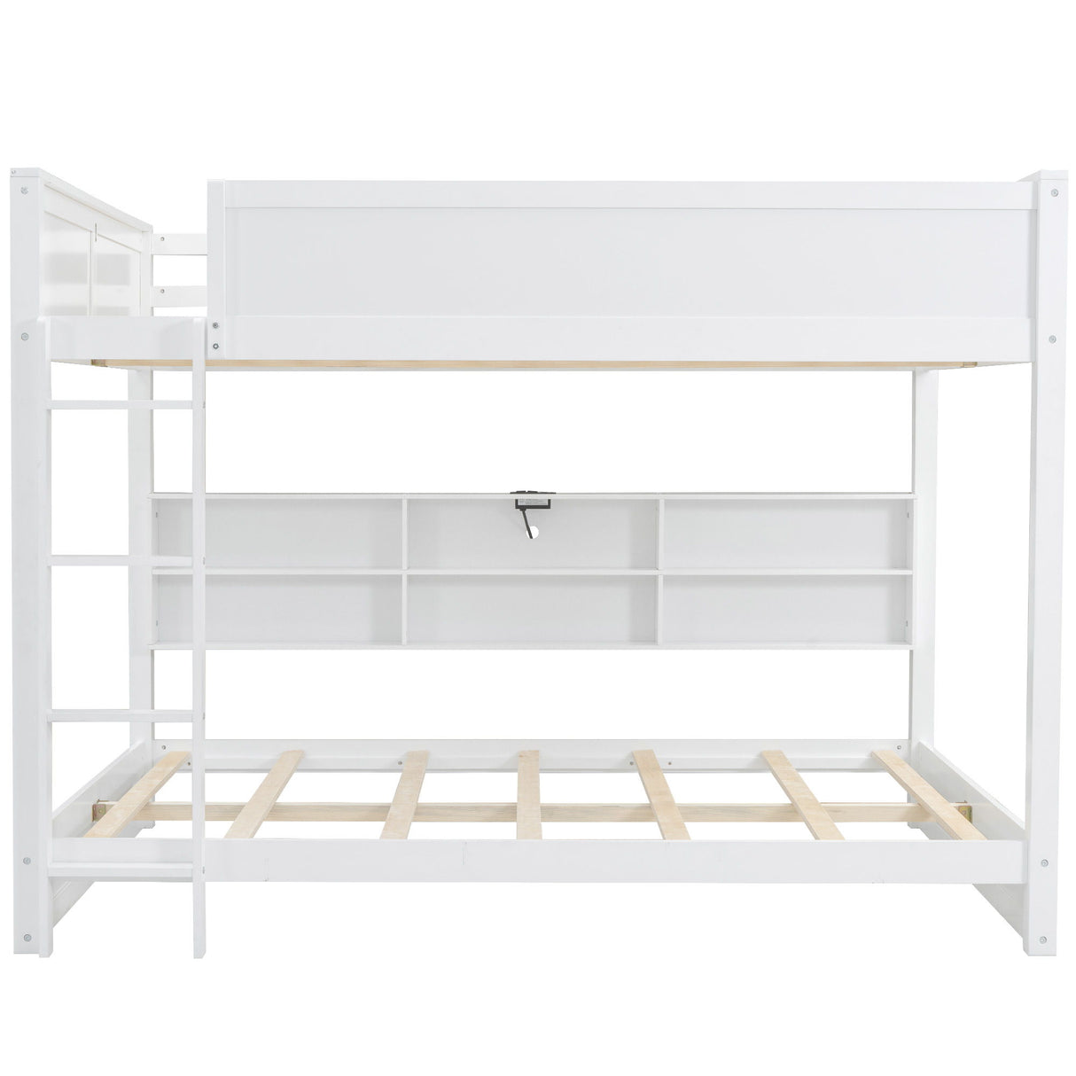 Bunk Bed With Storage Cabinets And USB Ports