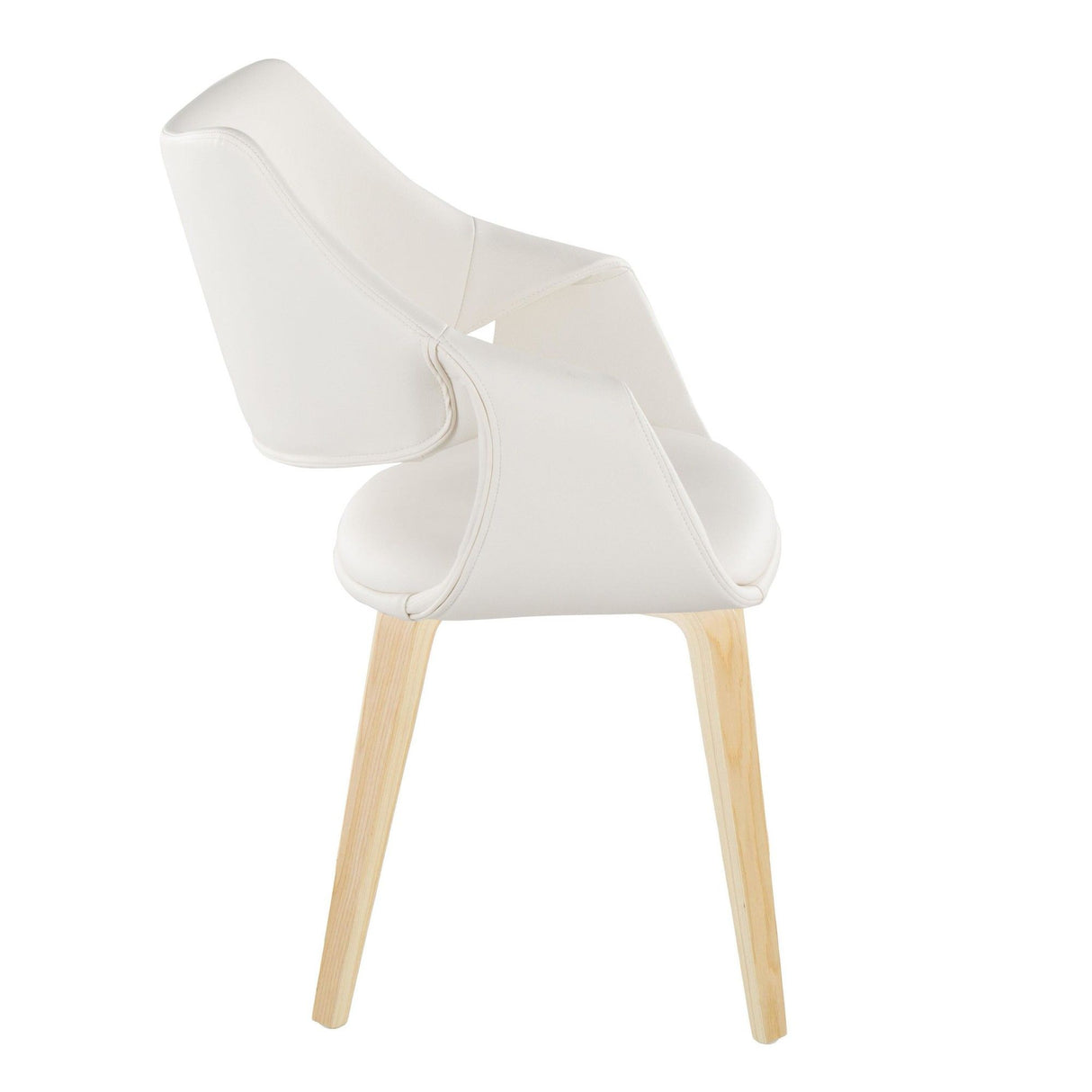 Curvo - High Back Upholstered Chair (Set of 2) - Natural Wood Legs