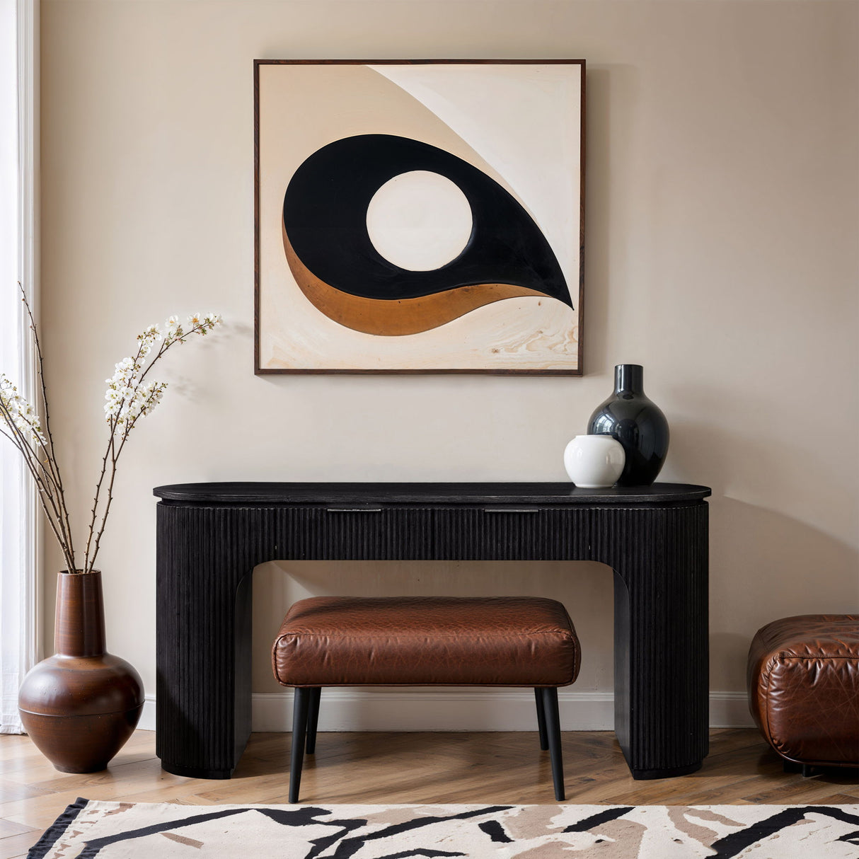 Astrid - Solid Wood And Oak Veneer Desk