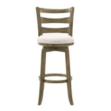 Melindra - Modern Farmhouse Swivel Wood Bar Height Kitchen Bar Stool