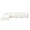 Contemporary Elegant White Chenille Sofa With Storage And Ottoman