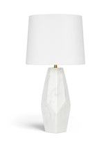 Seraphine - Genuine Marble And Linen Textured Fabric Table Lamp