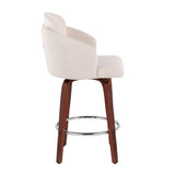 Dahlia - Contemporary Counter Stool (Set of 2) - Walnut Wood