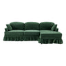 Cloud Sofa With Removable Ruffled Skirt With Ottoman And Flared Arms