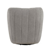 Finley - Upholstered Contemporary Swivel Accent Chair - Black Metal And Taupe Fabric