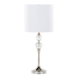 Clara - 26" Table Lamp (Set of 2) - Clear Crystal And Polished Nickel With White Linen Shade