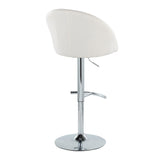 Matisse - Highback Adjustable Barstool With Rounded T Footrest (Set of 2) - Chrome Metal