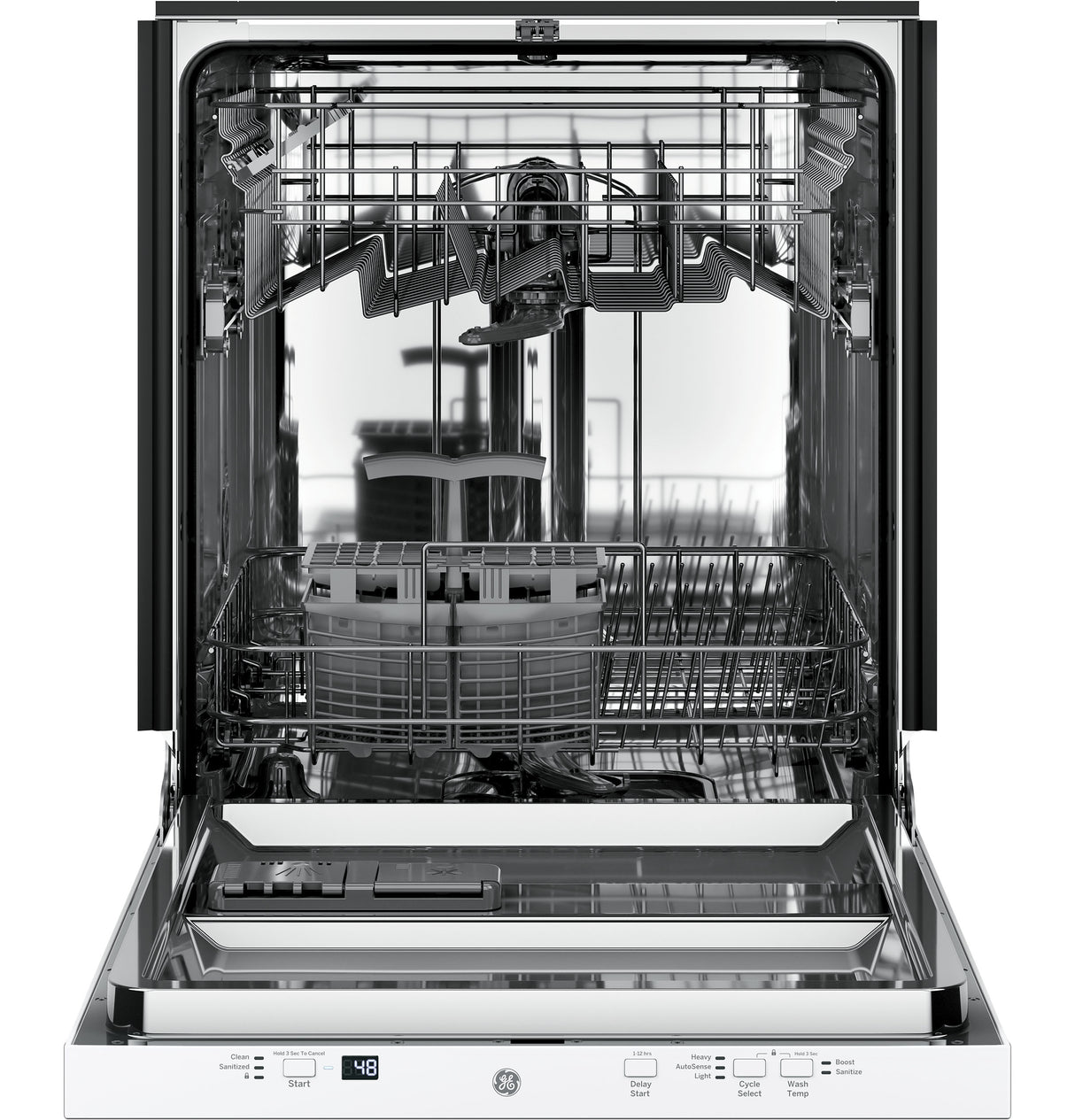 GE GDT225SGLWW - 24 in. Top Control Flush-Mount Dishwasher with 51 dBa Sound Level, Condensate Dry & Pocket Handle - White