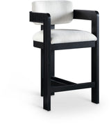 Sacha - Linen Stool With Black Base